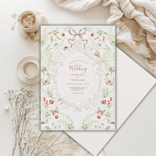 Invitation Mariage Fantaisiste aux Lilas Blancs Vintage