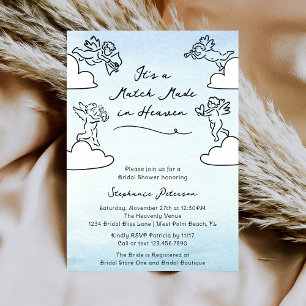 Invitation Mariage Fantaisiste Bleu Coup de Foudre Enterremen