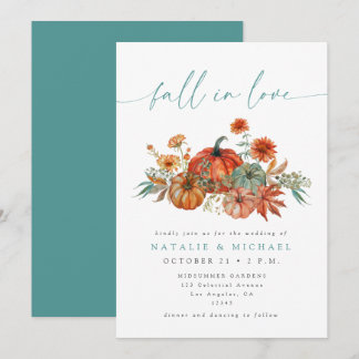 Invitation Mariage Fantaisiste de Citrouille Automnale