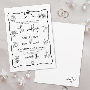 Invitation Mariage Fantaisiste Dessiné à la Main