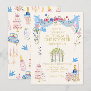 Invitation Mariage Fantaisiste Gazebo Floral à la Française