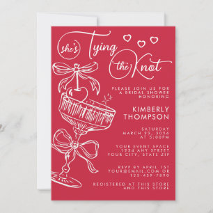 Invitation Mariage fantaisiste tendance Elle noue le nœud Fêt