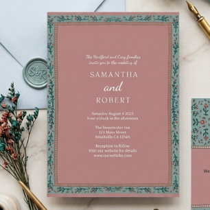 Invitation Mariage Fantaisiste Vigne Vert Bleu