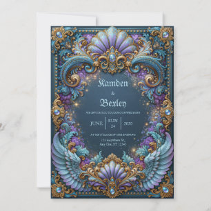 Invitation Mariage Fantastique aux Ailes de Lavande