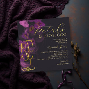 Invitation Mariage Fête de Fiançailles Prosecco Pétales d'Orc