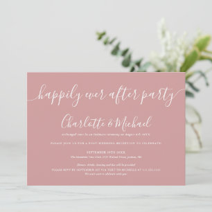 Invitation Mariage Fête Dusty Rose Pour Toujours