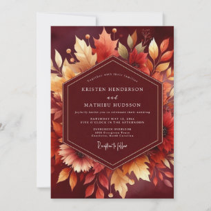 Invitation Mariage Feuillage d'Automne en Bourgogne