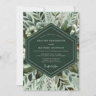 Invitation Mariage Feuillage Verdoyant Sage