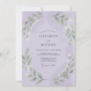 Invitation Mariage Feuille de Améthyste de Jardin