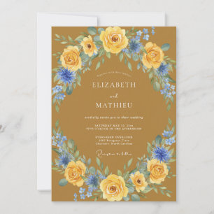 Invitation Mariage Feuille de Bleuet Ocracé