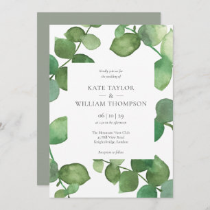 Invitation Mariage Feuille de Boho Greenery Eucalyptus