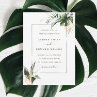 Mariage Feuille de couleur verte tropicale
