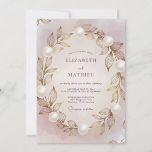 Invitation Mariage feuille de lavande perle
