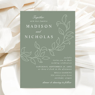 Invitation Mariage Feuille en cascade