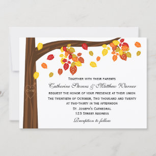 Invitation Mariage Feuille en chute d'automne
