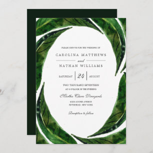Invitation Mariage Feuille moderne Bold Tropical Sombre