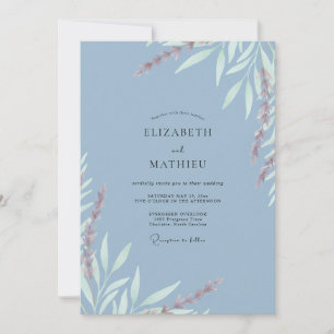 Invitation Mariage feuille peinte à l'aquarelle en acier