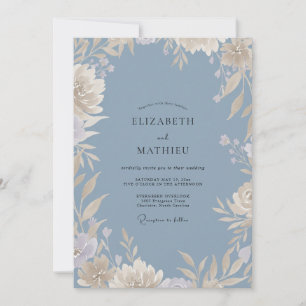 Invitation Mariage Feuille Peinte en Acier