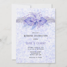 Mariage Feuille Tropical Purple Blue Palm