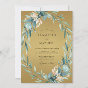 Invitation Mariage Feuilleté Ardoise Ocre