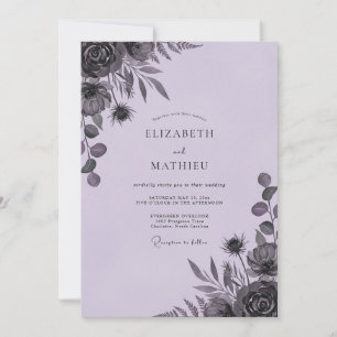 Invitation Mariage Feuilleux d'Améthyste Maussade