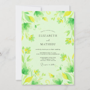 Invitation Mariage Feuillu au Citron et au Lime