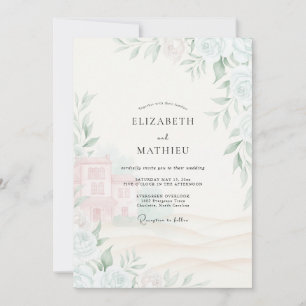 Invitation Mariage Feuillu aux Touches de Sauge et de Rose