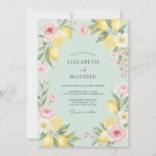 Invitation Mariage Feuillu Citron Vert de Mer