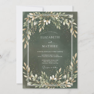 Invitation Mariage Feuillu Crème de Forêt