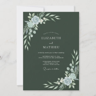 Invitation Mariage Feuillu de Forêt d'Ardoise