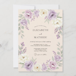 Invitation Mariage Feuillu de Sauge Lavande
