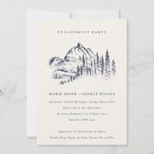 Invitation Mariage Fiançailles de croquis de la Marine Pine W