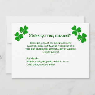 Invitation Mariage Fiançailles Trèfle Irlandais