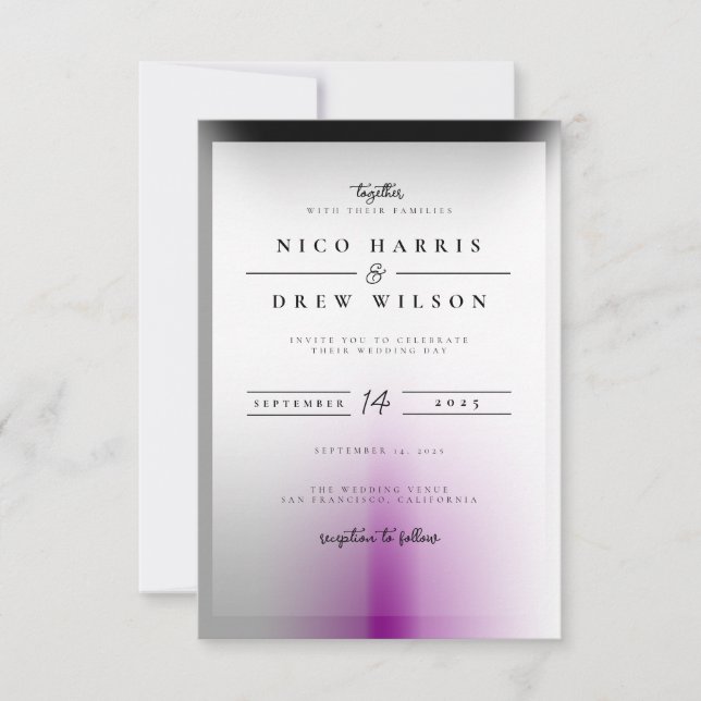 Invitation Mariage Fierté Demisexuel Élégant  (Devant)