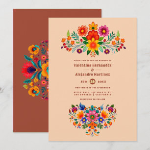 Invitation Mariage Fiesta d'Art Populaire à la Pêche Douce et