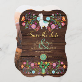 Invitation Mariage Fiesta Enregistrer La Date Llama Fleurs Fo