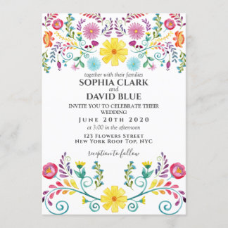 Invitation Mariage Fiesta Floral Mexicain