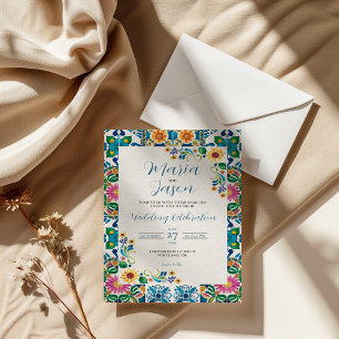 Invitation Mariage Fiesta Tournesol en Majolique de Talavera 