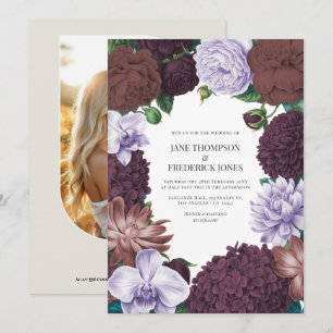 Invitation Mariage Figue Sauvage, Rose de Cacao et Lavande Do
