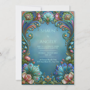 Invitation Mariage Filigrane de Saphir Teal