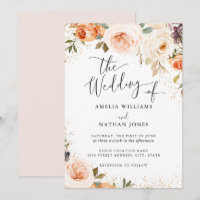Mariage Fleur Aquarelle Ambre Rosé