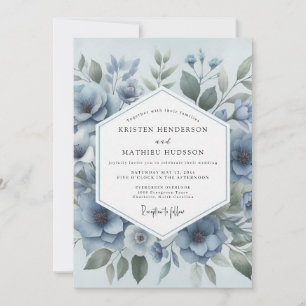 Invitation Mariage Fleur Bleue en Fleur