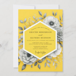 Invitation Mariage Fleur Canari Sombre