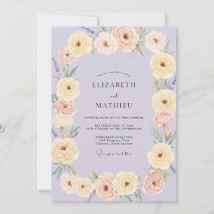 Invitation Mariage Fleur d'Abricot Pervenche