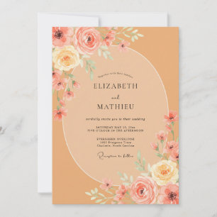 Invitation Mariage Fleur d'Abricot Terracotta