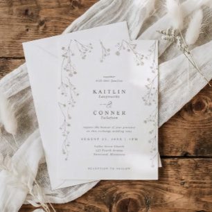 Invitation Mariage Fleur de Babys Breath Délicate et Sauvage