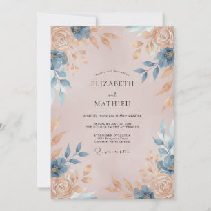 Invitation Mariage Fleur de Bleuet Champagne