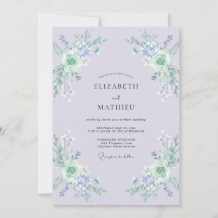 Invitation Mariage Fleur de Botanique Douce Lilas