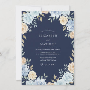Invitation Mariage Fleur de Champagne Saphir