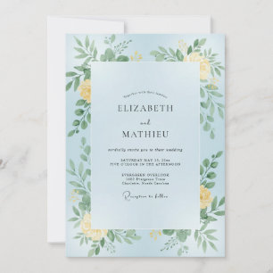 Invitation Mariage Fleur de Ciel Citron